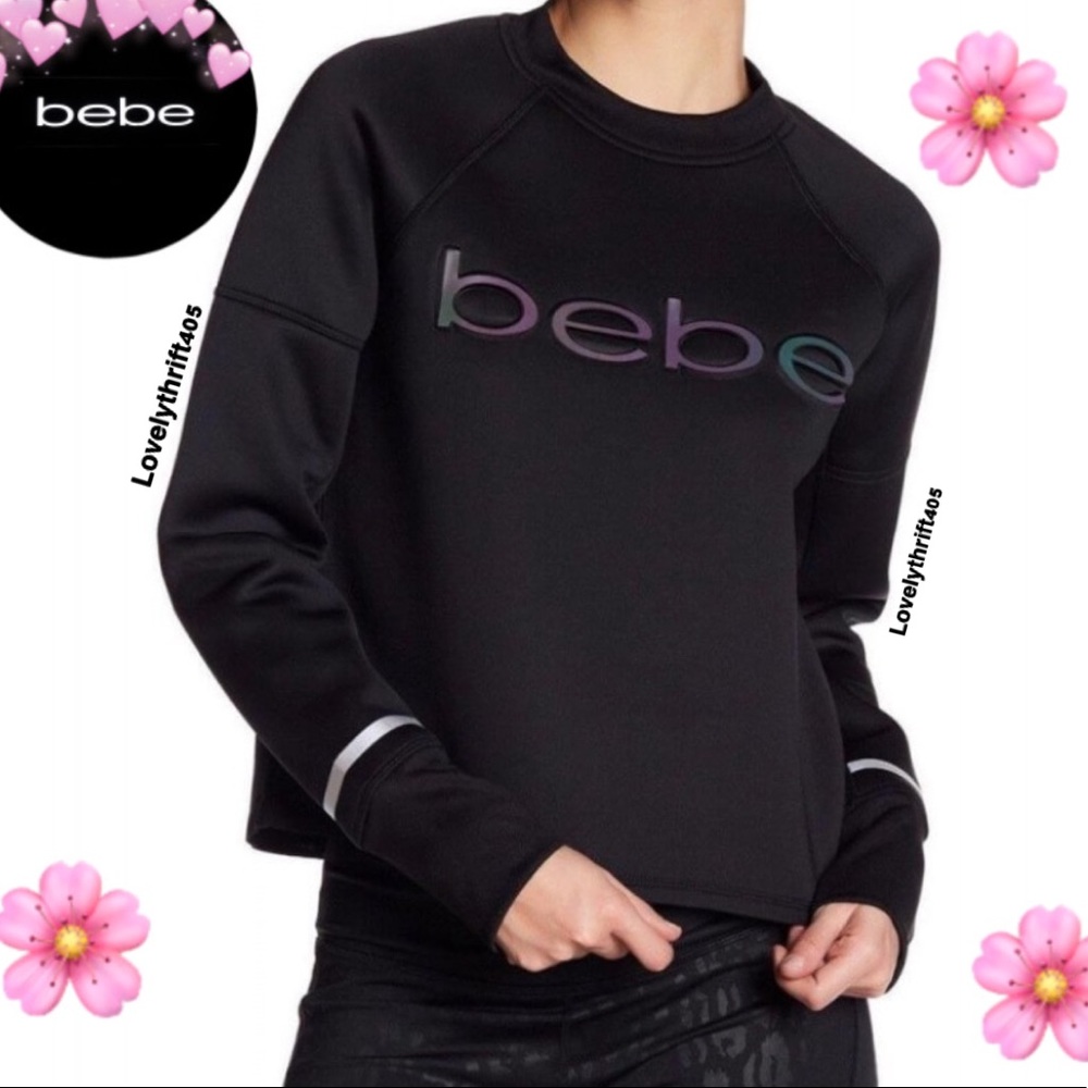 BEBE SPORT WOMEN BLACK SCUBA PULLOVER SIZE M